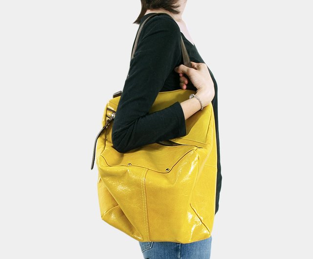 Influxx Qb Large Leather / Messenger Bag - Spectra Yellow - Shop