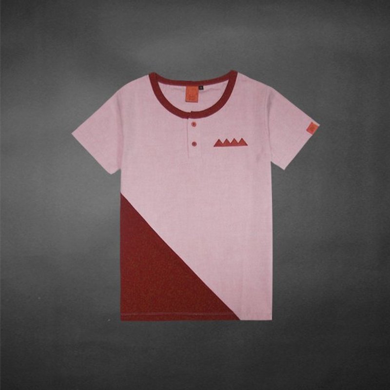 直角三角形拼接Tee－就像制服一樣!!! 淡紅 (只剩XS、XXS) - 女 T 恤 - 其他材質 粉紅色