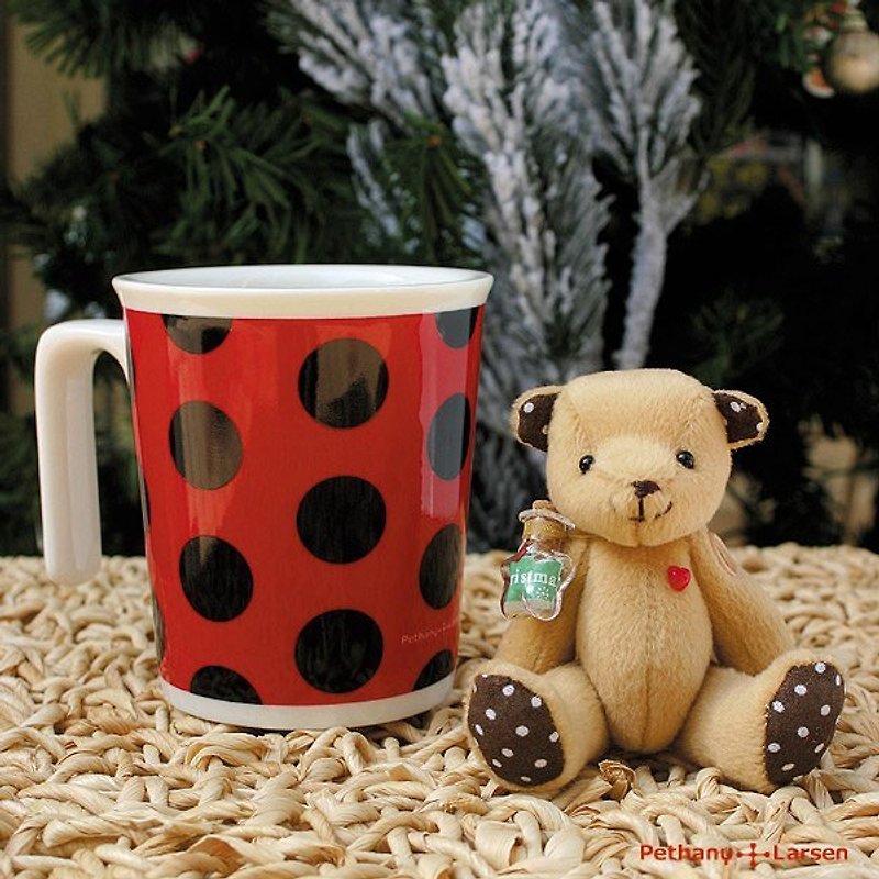 聖誕快樂 小熊親親馬克杯組(小瓢蟲) - 咖啡杯/馬克杯 - 其他材質 紅色