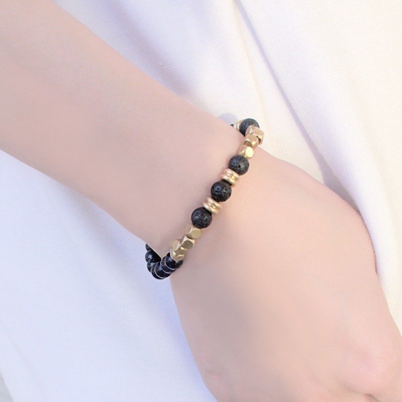 Milky Way :: black- Unisex / Blue Jinsha Stone/ rock fire / Bronze/ neutral models / Valentine's Day gift custom designed bracelet - สร้อยข้อมือ - เครื่องเพชรพลอย สีดำ