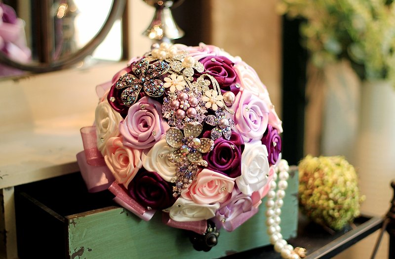 Jewelry Bouquet [Rose Jewelry Series] Little Rose / Pink Purple - Other - Other Materials Purple