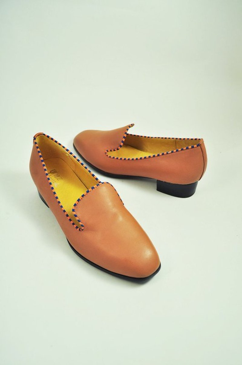 耳をすませば．棒棒糖飾邊平底 - Women's Casual Shoes - Genuine Leather Brown