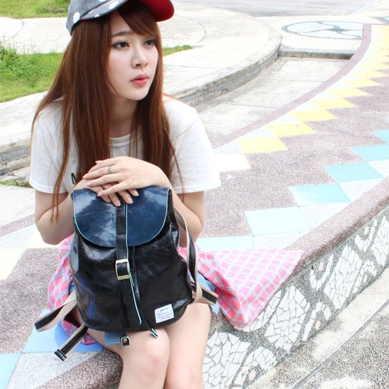 AMINAH-black naughty small backpack[am-0262] - Backpacks - Faux Leather Black
