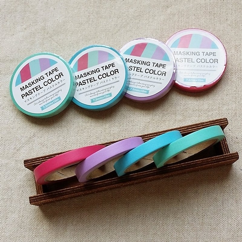 amifa 和紙膠帶 4入組【無地素色 Pastel Color (27617)】 - Washi Tape - Paper Multicolor