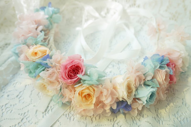 Happiness Hanayome - Macaron not wither bride crown*exchange gifts*Valentine's Day*wedding*birthday gift - ตกแต่งต้นไม้ - พืช/ดอกไม้ สึชมพู