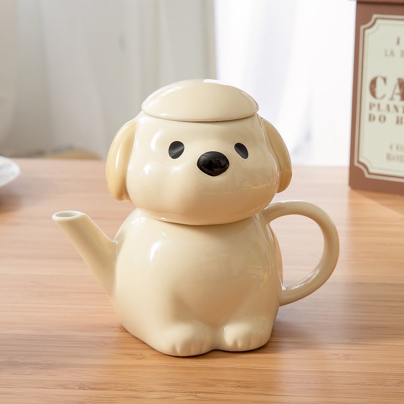 Sunart cup pot set - puppy - Teapots & Teacups - Other Materials Brown