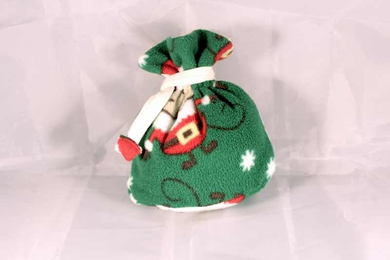 有袋底的迷你束口袋-綠色耶誕小猴 - 化妝包/收納袋 - 其他材質 綠色