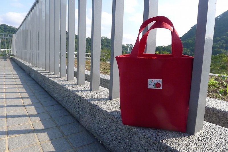 | •R• | 調色盤手提袋/便當袋/萬用袋 | 束口式 | 日本瓢蟲布標 | 紅 - 手提包/手提袋 - 其他材質 