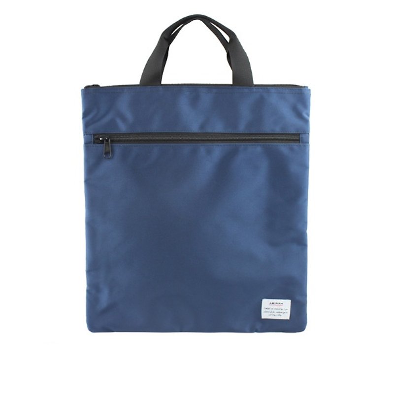 AMINAH休閒日系風-長方形扁包款(藍)【am-0244】 - 手提包/手提袋 - 聚酯纖維 藍色