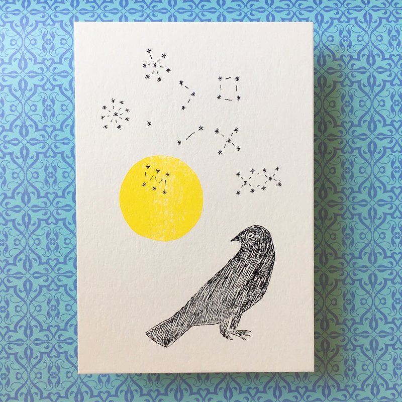 Set of 3 postcards-Moon and Crow T8
