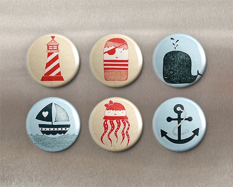 Sailing Adventure-Magnet (6 in)/Badge (6 in)/Birthday Gift【Special U Design】 - Magnets - Other Metals Multicolor