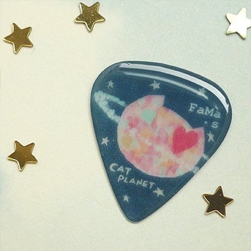 樹脂 吉他配件 藍色 - FaMa's Pick吉他彈片 原來 貓星球長這樣