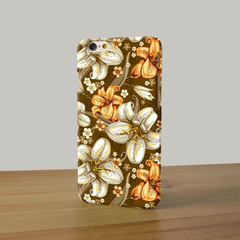 Flower pattern brown lily 19 3D Full Wrap Phone Case, available for  iPhone 7, iPhone 7 Plus, iPhone 6s, iPhone 6s Plus, iPhone 5/5s, iPhone 5c, iPhone 4/4s, Samsung Galaxy S7, S7 Edge, S6 Edge Plus, S6, S6 Edge, S5 S4 S3  Samsung Galaxy Note 5, Note 4, No - Phone Cases - Plastic Khaki