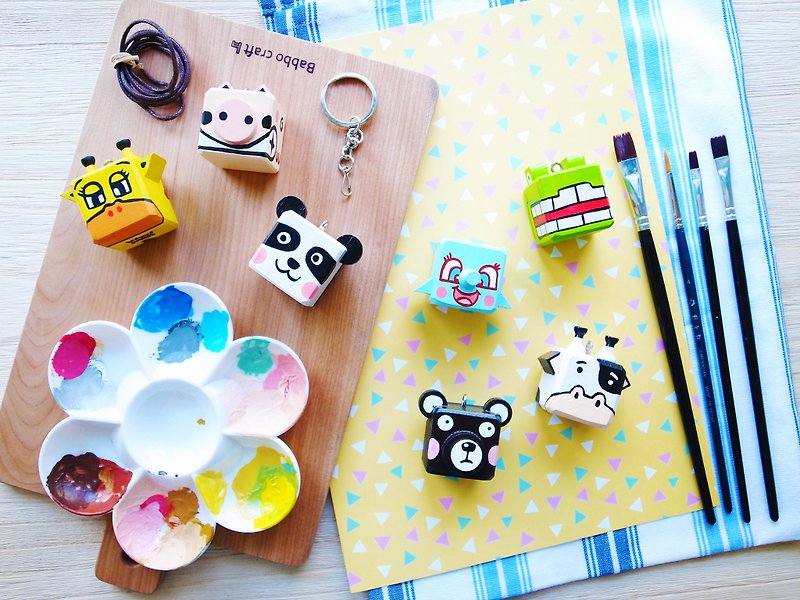 Painted wood - Animal subsection (key ring &amp; necklace night) - ที่ห้อยกุญแจ - ไม้ หลากหลายสี