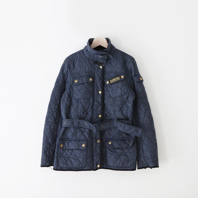 A ROOM MODEL - VINTAGE，CJ-3001 藍灰色Barbour Quilted Jacket - 女大衣/外套 - 其他材質 藍色