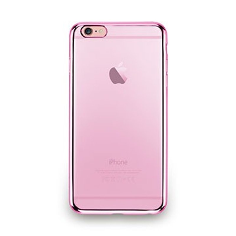 iPhone 6Sプラス - 保護ソフトカバーの感覚を介して金属光は - ピンクのバラ - スマホケース - プラスチック ピンク