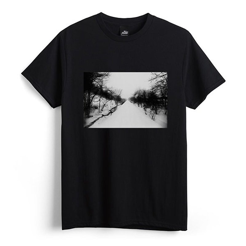 Path-Black-Unisex T-shirt - เสื้อยืดผู้ชาย - ผ้าฝ้าย/ผ้าลินิน สีดำ