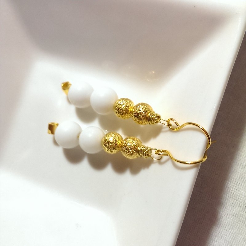 【LeRoseArts] GoldenDustシリーズ手作りイヤリング - 銅線❤❤暖かい小さな贈り物良いこと - ピアス・イヤリング - 宝石 ゴールド
