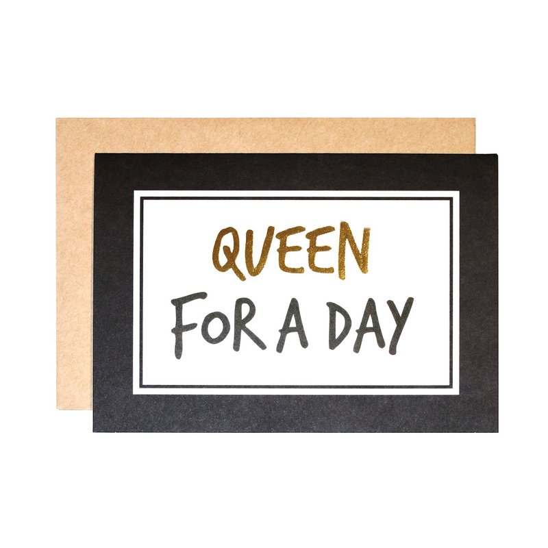 FOR YOU系列 幸福小卡 - QUEEN FOR A DAY - 卡片/明信片 - 紙 黑色