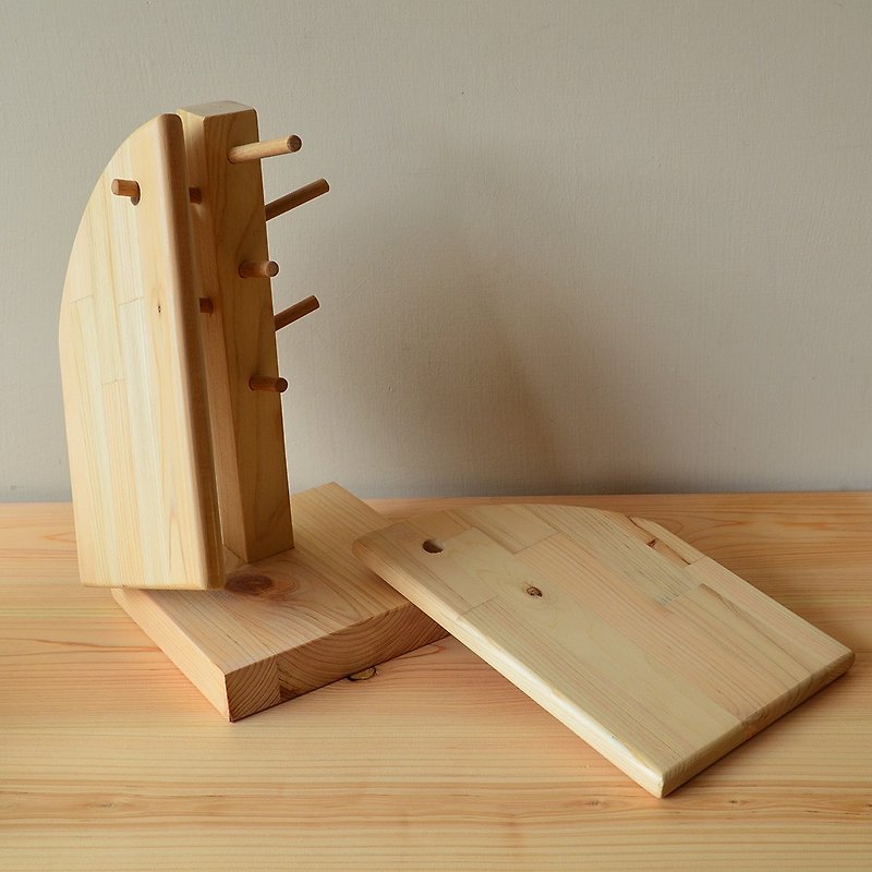 樹形立架隔熱墊組(日檜)、 杯架、隔熱墊 - 廚具 - 木頭 