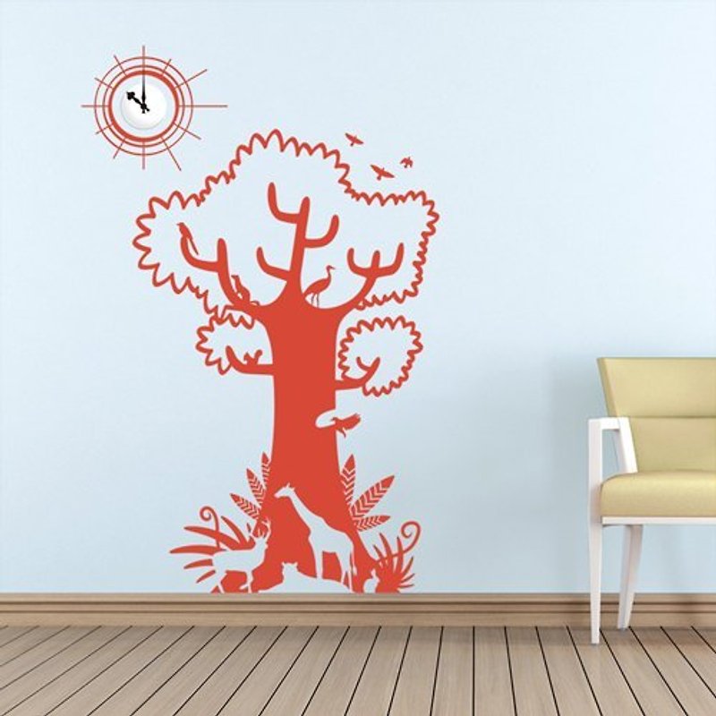 "Smart Design" creative seamless wall stickers Jungle (including Taiwanese movement) 8 colors available - Clocks - Other Materials Black