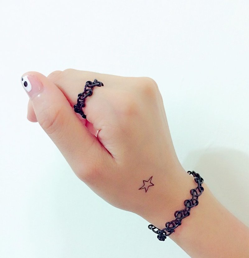 ♡ Tattoo Choker ♡ 黑色戒指 - 戒指 - 防水材質 