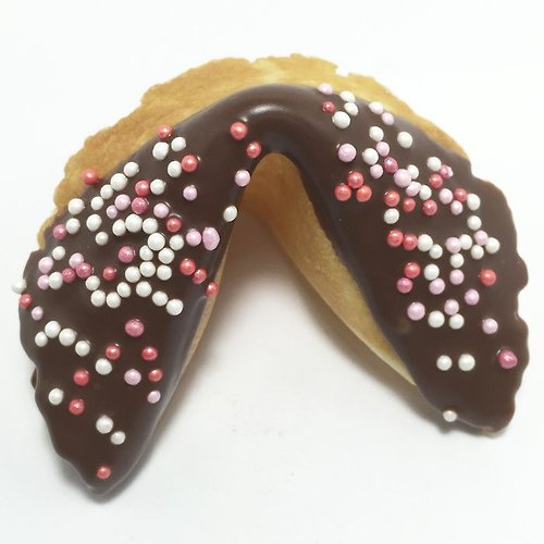QUOTES天天幸運餅 Tiffany 點點禮物盒 生日禮物 客製化籤文 繽紛糖珠黑巧克力