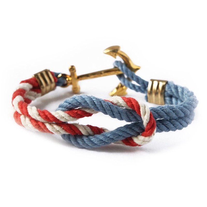 American Kiel James Patrick handmade Kennedy Compound bracelet - สร้อยข้อมือ - ผ้าฝ้าย/ผ้าลินิน สีน้ำเงิน