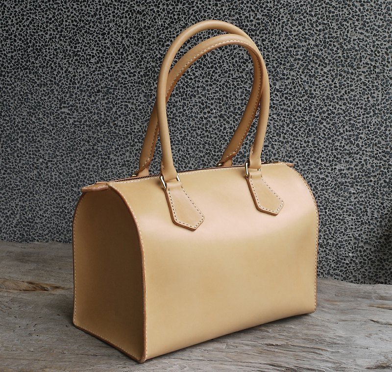 Classic Boston Bag - Handbags & Totes - Genuine Leather Khaki