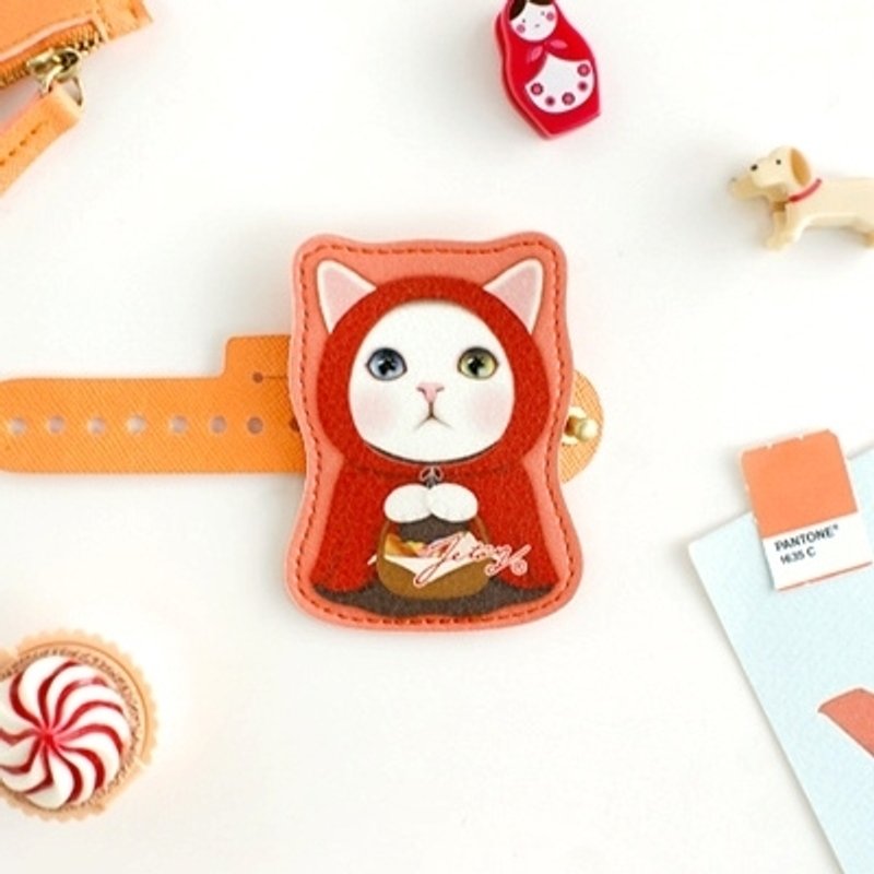 Jetoy,Choo choo甜蜜貓多用途捲線器_Red hood (J1304101) - 捲線器/電線收納 - 真皮 橘色