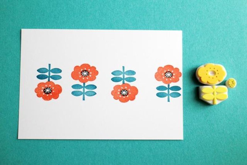 [Resale] multicolor press eraser of Scandinavian poppy Hanko - ตราปั๊ม/สแตมป์/หมึก - ไม้ ขาว