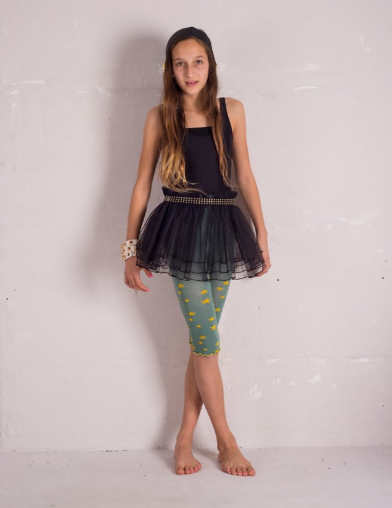 Spring/Summer 2014 green bottom yellow star 5-point pantyhose - Other - Other Materials Green