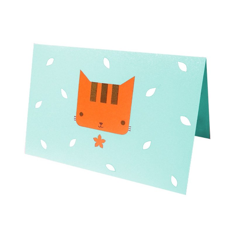 （選べる2種類）手作りカード_かわいい猫...ユニバーサルカード、バースデーカード、サンキューカード - カード・はがき - 紙 オレンジ