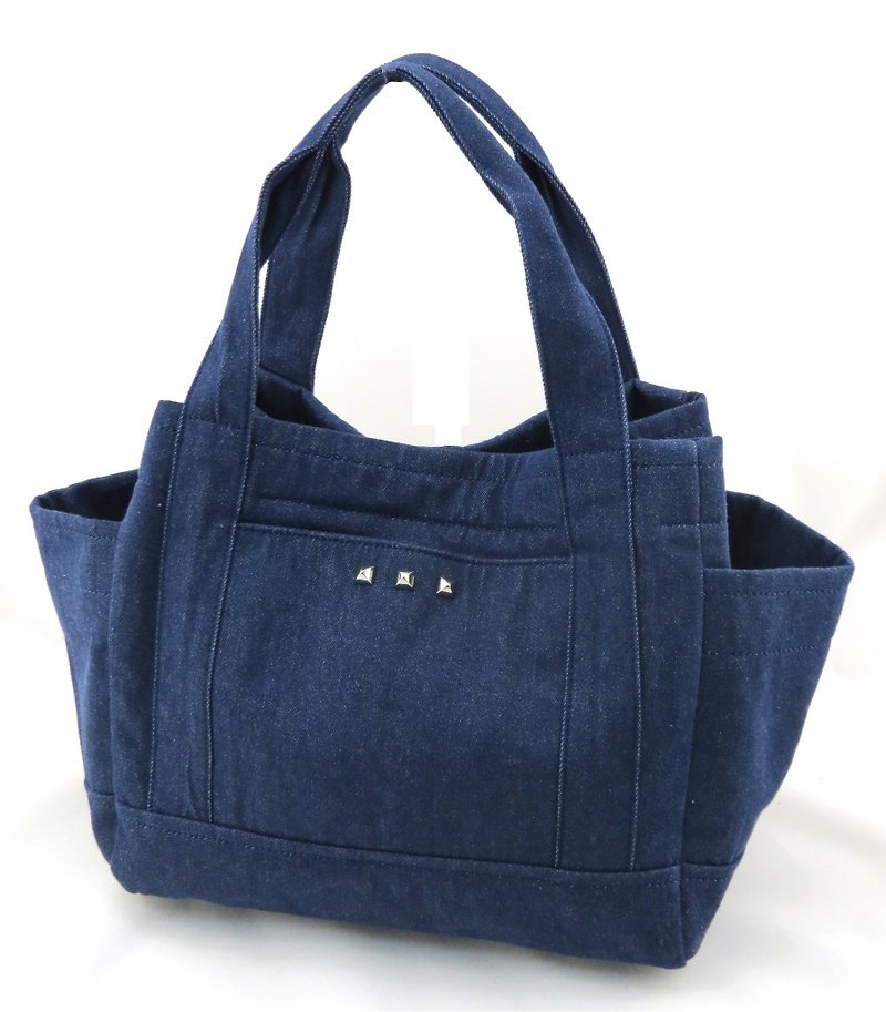 Love denim Denim Hand Bag - Dark Blue (Reactive denim, easy to decolorize) - กระเป๋าคลัทช์ - วัสดุอื่นๆ สีน้ำเงิน