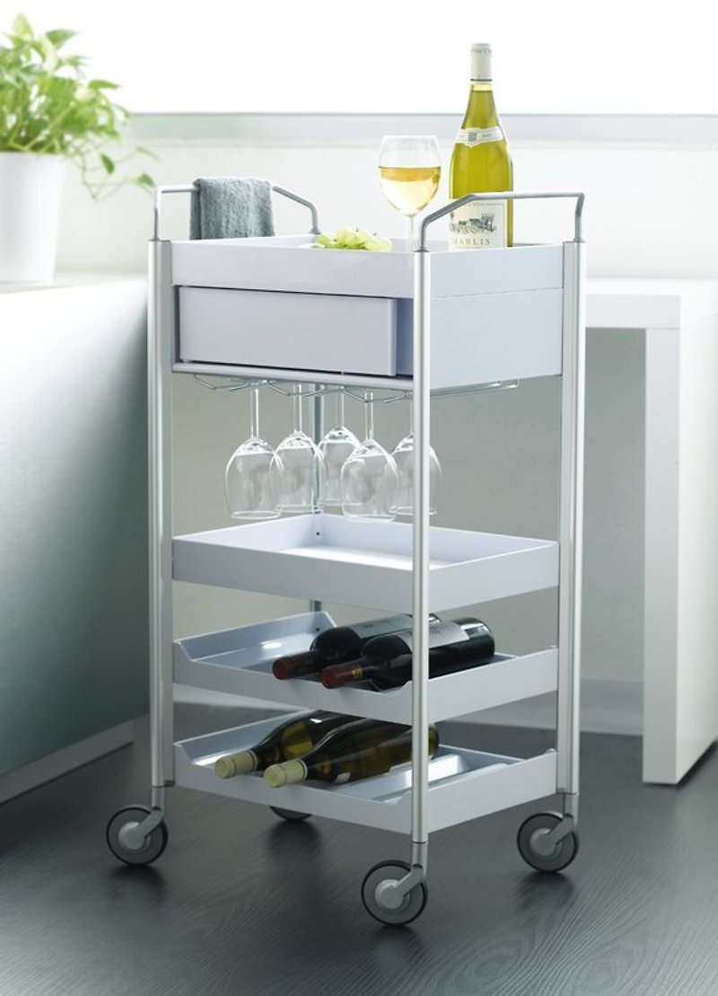 ALLY Wine Trolley - Items for Display - Plastic White
