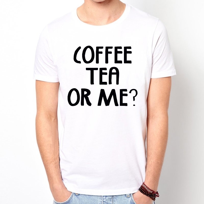 COFFEE TEA OR ME T-shirt -2 color coffee tea or me? Wen Qing design text humor fun - Men's T-Shirts & Tops - Other Materials Multicolor