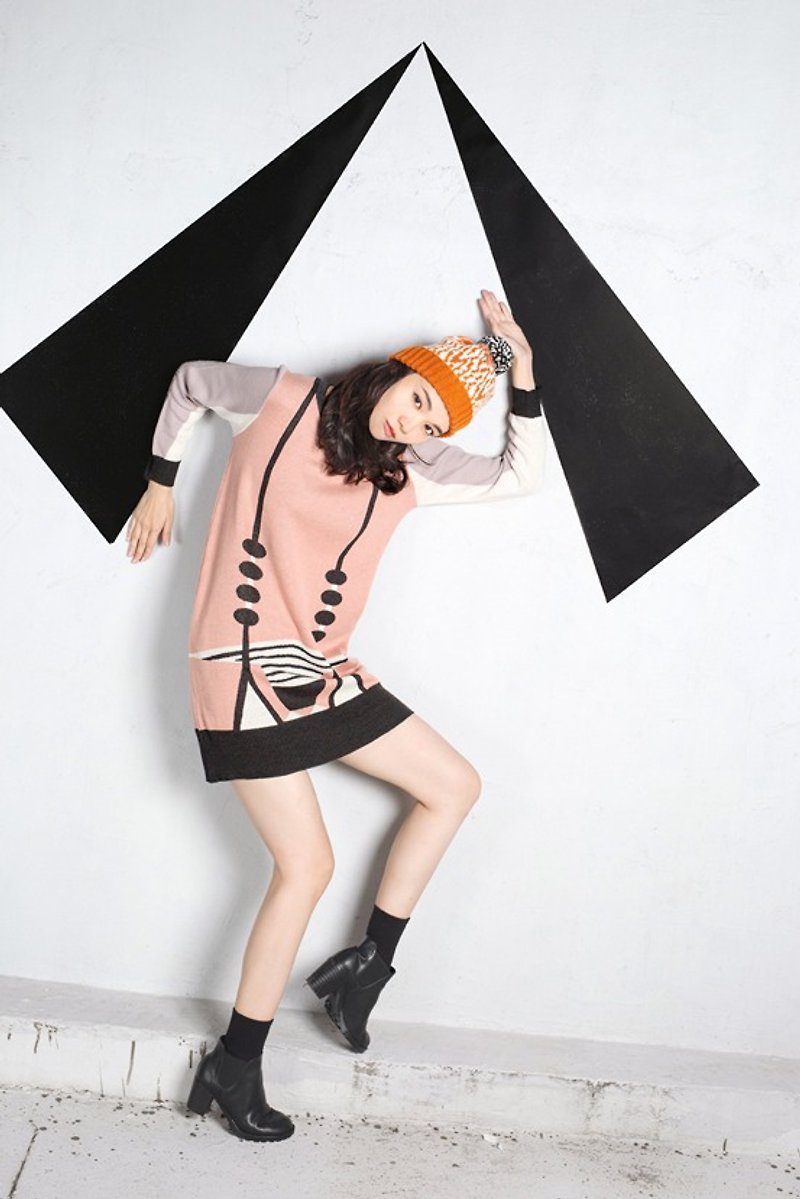 Drawbridge Long Sleeve Shift Dress - One Piece Dresses - Cotton & Hemp Pink
