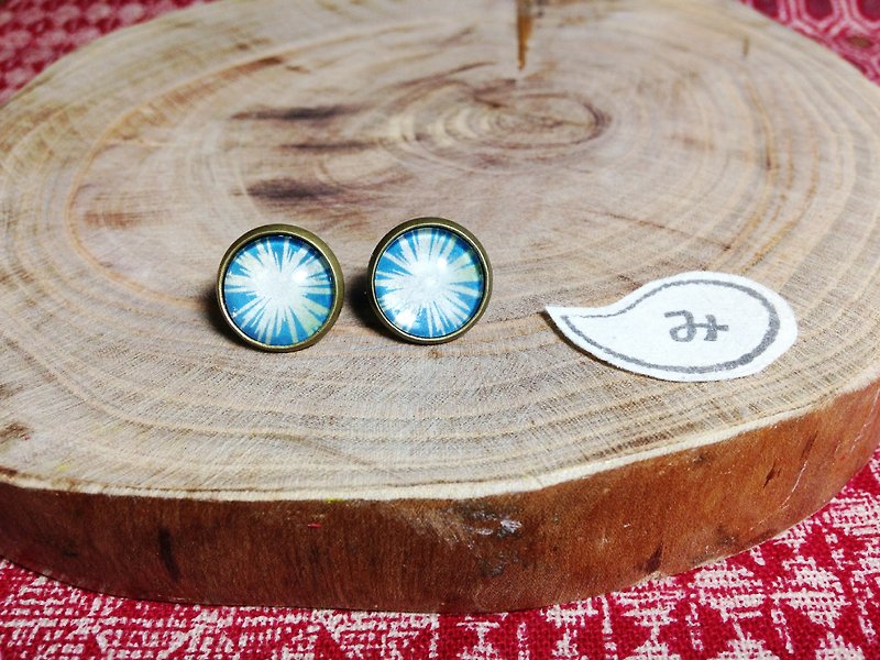 【Earrings】Miss Suzuki's Secret*Can be changed to clip style - Earrings & Clip-ons - Other Metals Blue