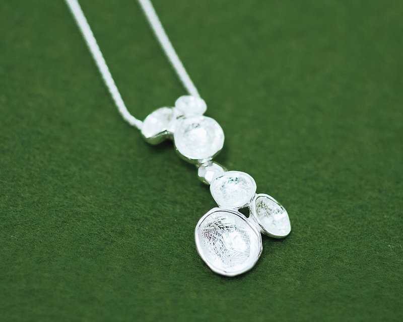 Awa pendant head and chain - bubbles pendant - silver necklace - gift for her - สร้อยคอ - โลหะ สีเงิน