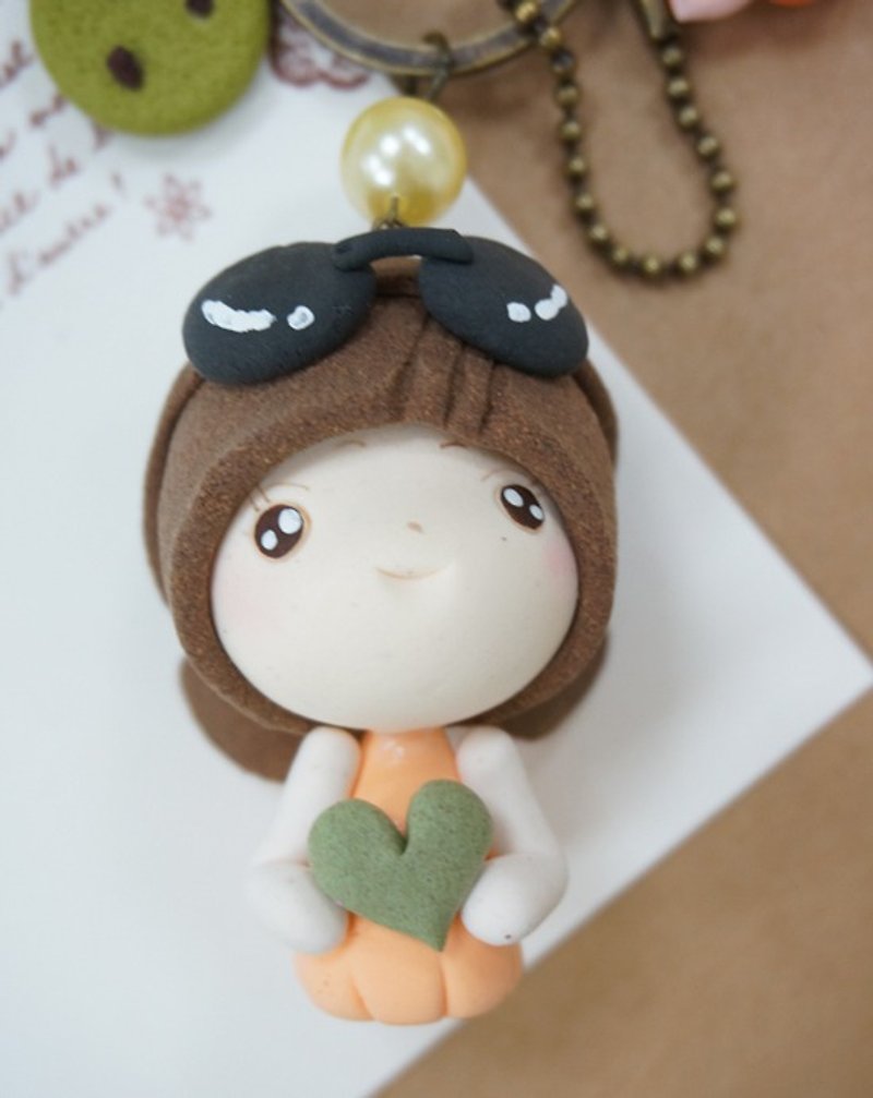 Koli girl doll handmade necklace strap Multifunction - Stuffed Dolls & Figurines - Other Materials Pink