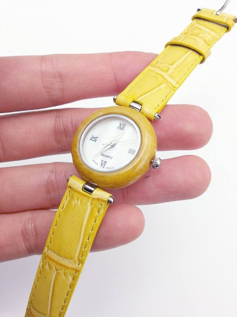 [ロストと見つけ]黄天然石の腕時計 - 腕時計 - 宝石 イエロー