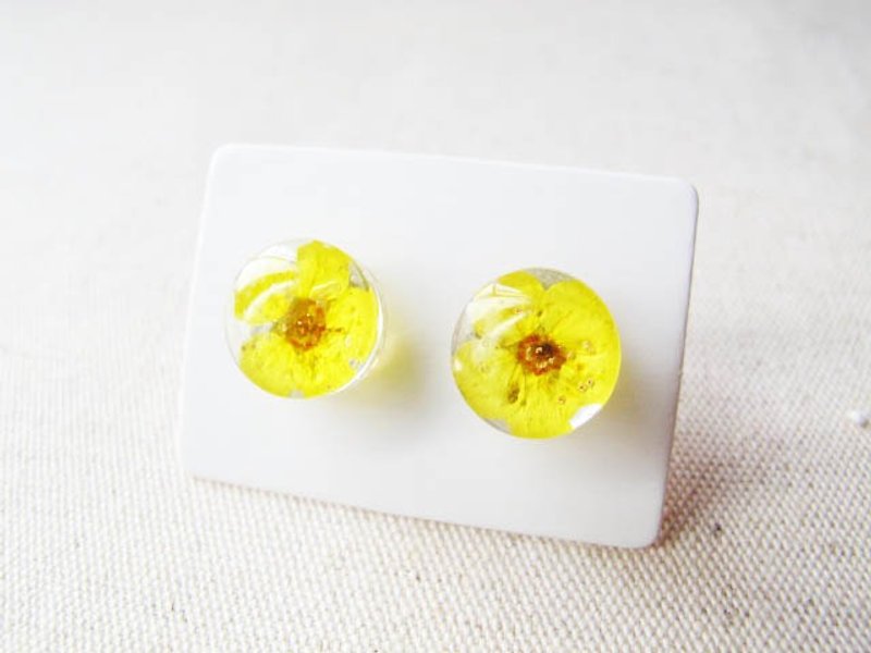 * Rosy Garden * fresh lemon yellow dried plum earrings - ต่างหู - วัสดุอื่นๆ สีเหลือง