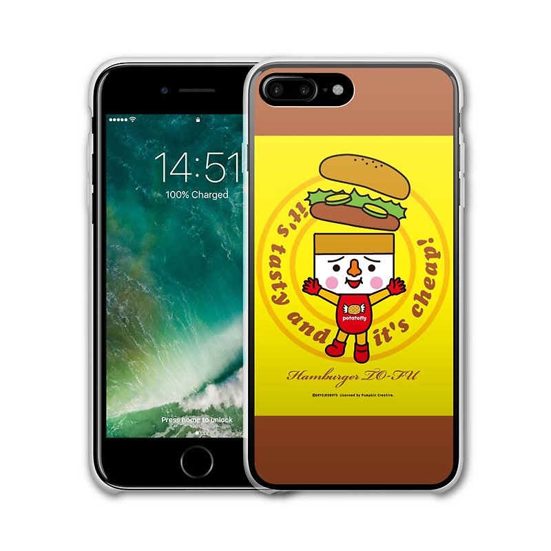 AppleWork iPhone 6/7/8 Plusオリジナルケース - 豆腐バーガーPSIP-291 - スマホケース - プラスチック イエロー