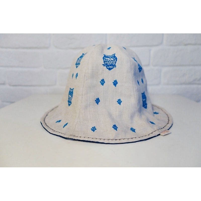 _ Animal Series owl clever brother bud hat blue section - หมวก - วัสดุอื่นๆ สีน้ำเงิน
