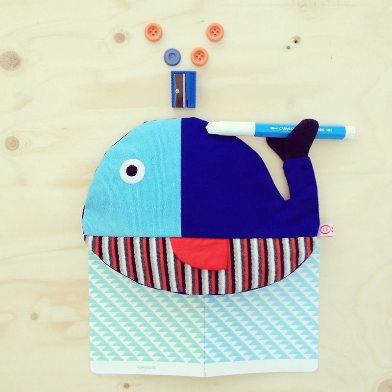 ★ ★ gift of choice Netherlands esthex 100% cotton hand-sewn pouch / Pencil - Walt whale - Pencil Cases - Cotton & Hemp Blue