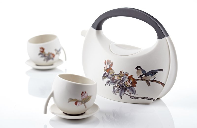 rondo Purse Tea Set 包包壺 - 黑茶花 - 茶具/茶杯 - 其他材質 黑色