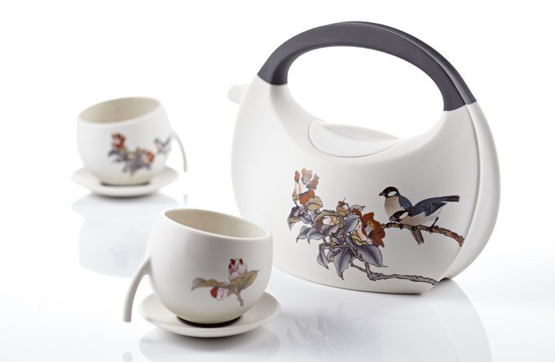 rondo Purse Tea Set - Black Camellia - ถ้วย - วัสดุอื่นๆ สีดำ