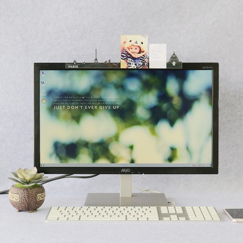 【歐士OSHI】電腦螢幕留言備忘板-巴黎 辦公桌收納 開學 生日禮物 - 其他 - 塑膠 黑色