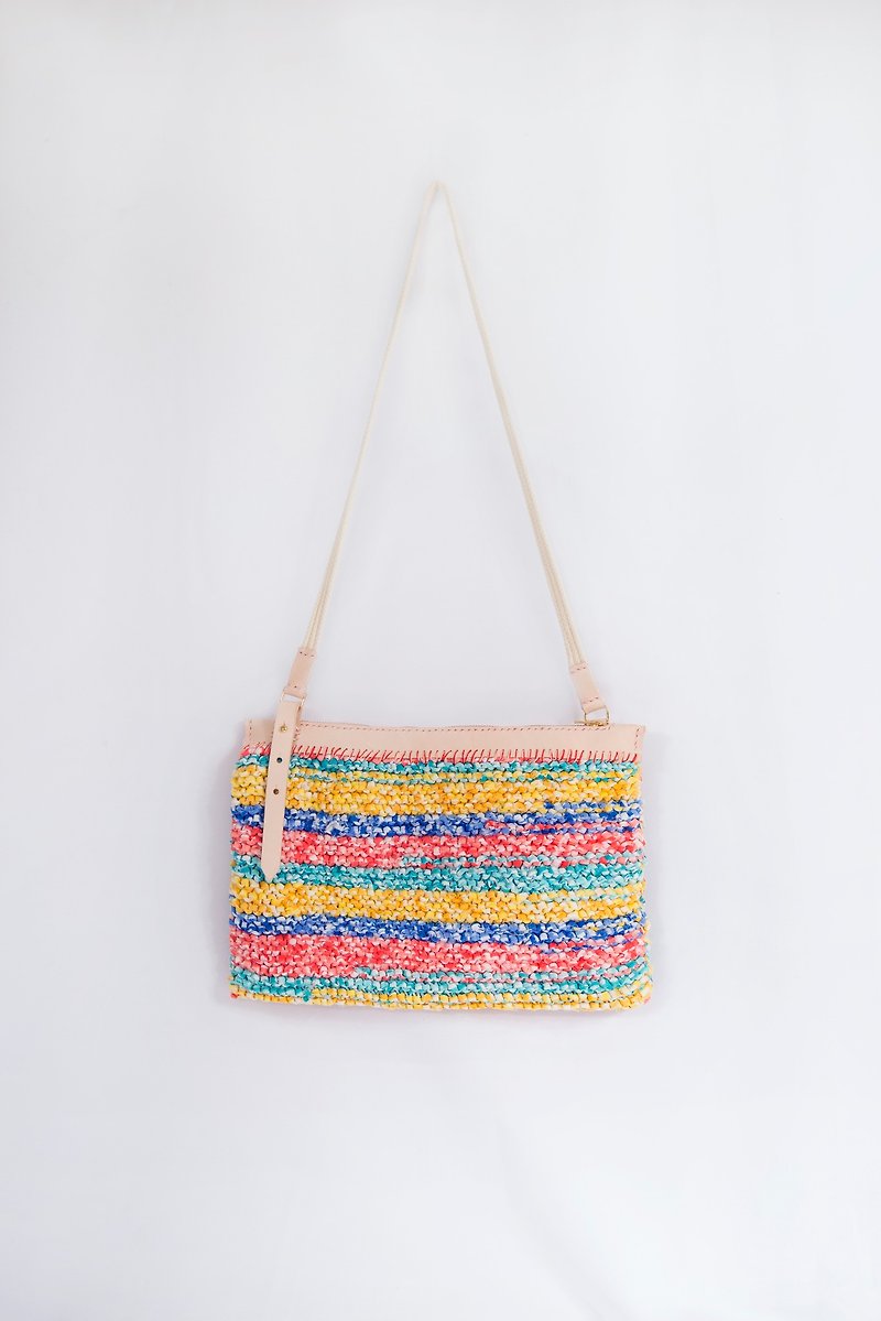 Color hand-woven shoulder bag (maximum size: Size D) - Messenger Bags & Sling Bags - Other Materials Multicolor
