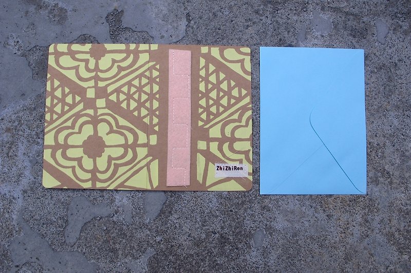 【ZhiZhiRen】Old House Series-Woven Card/Universal Card-Window Flowers-Yellow - การ์ด/โปสการ์ด - กระดาษ สีเหลือง